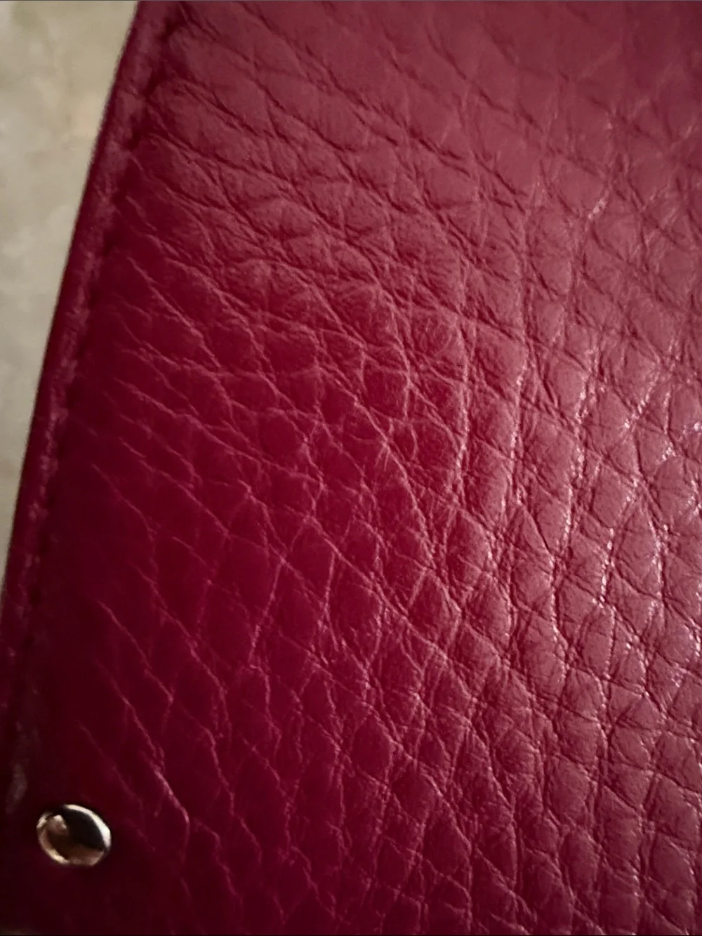 Salvatore Ferragamo Authentic Wine Red Burgundy Pebbled Leather Wallet - Picture 6 of 13